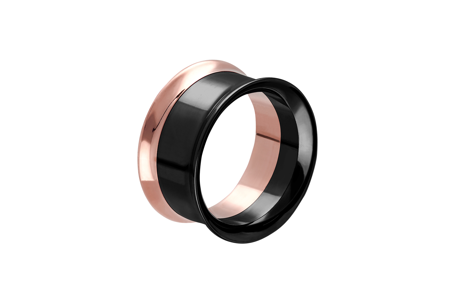 Chirurgenstahl Double Flared Tunnel schwarz ZWEIFARBIG ++SALE++ von Piercingline